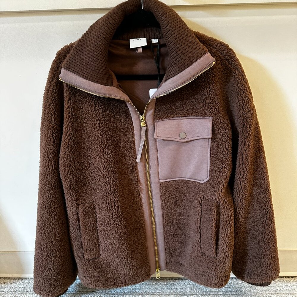 Varley Lowell Sherpa Jacket, carafe brown, size M NWT - Picture 8 of 10